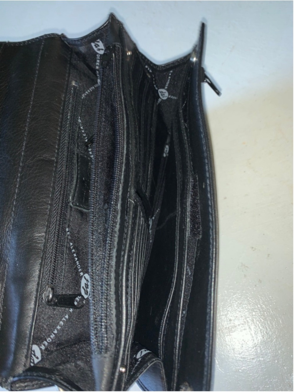 Women's Black Leather Clutch Wristlet Derek Alexander - Picture 4 of 11